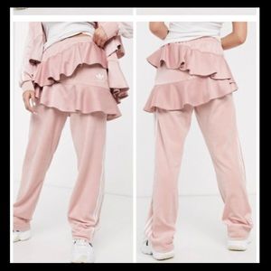 NWT Adidas Pink Ruffle Track Pants size XL